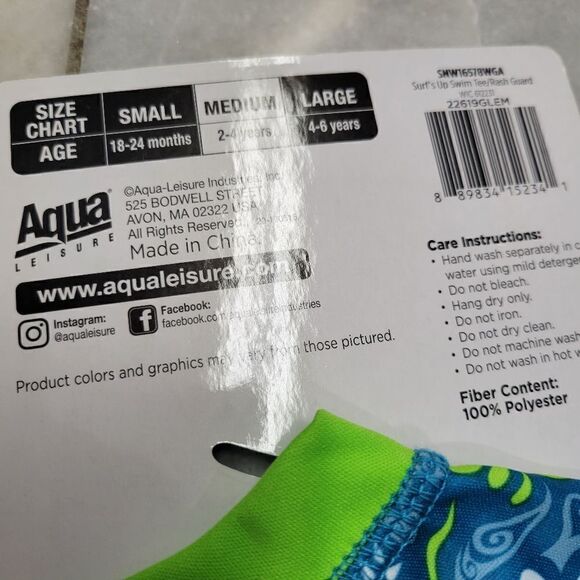 NEW Kids Sun Smart Beach Gear Surf's Up Swim Tee Rash Guard Size M - Picture 7 of 10